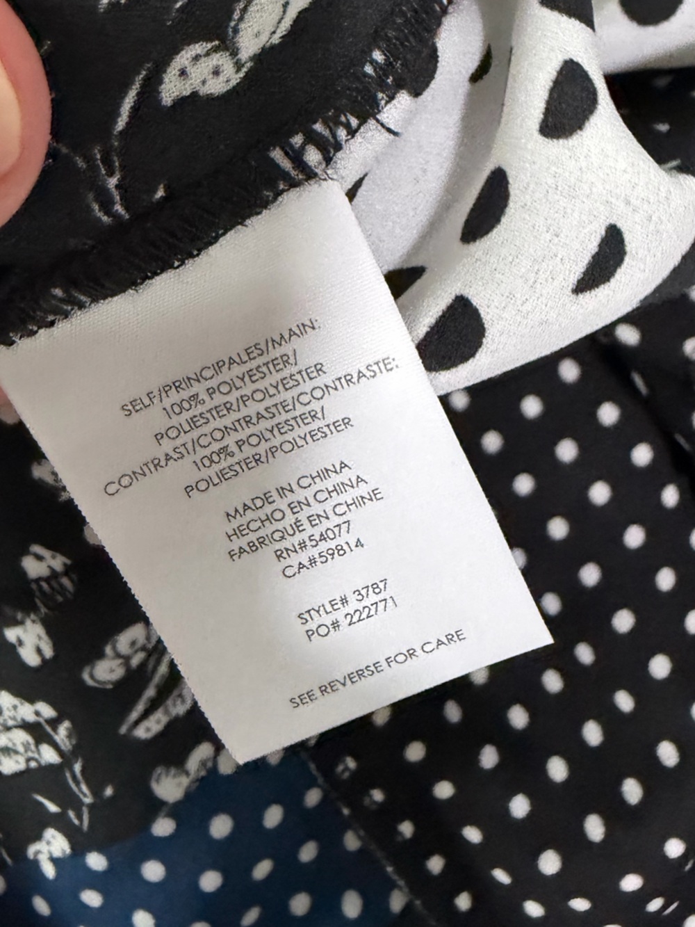 CAbi Crossover Cami, Mixed Print V-Neck Cami in Black White Navy, SZ 8 - Picture 13 of 14